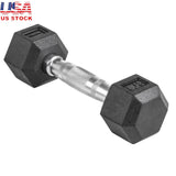 Hex Rubber Dumbbell 5 lb – Durable Rubber-Encased Hex Dumbbell with Ergonomic Handle & Non-Roll Design 🏋️‍♂️