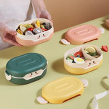 Kawaii Cartoon 3-Partition Leak-Proof Kids Bento Lunch Box – Microwave Safe & Portable