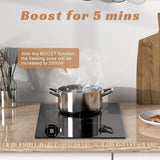 Karinear 29 cm 2-Burner Drop-In Induction Hob – Black Ceramic Glass with Booster, Timer & Safety Lock