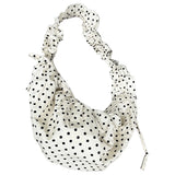 Polka Dot Chic Under-Arm Shoulder Bag for Women – Large Capacity Pleated “Dumpling” Tote for Party & Vacation