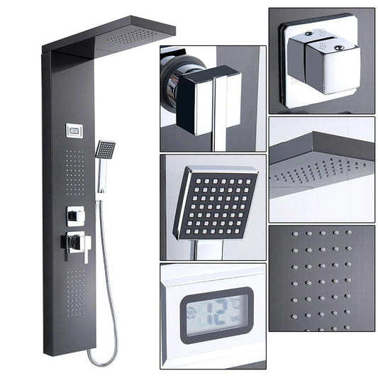 Stainless Steel Shower Panel – Rainfall & Waterfall Spray with Hand-Shower Kit