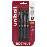 3-Pack Retractable 0.7 mm Black Gel Pens – Smooth, Fade-Resistant Writing for School & Office