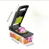 14-in-1 Multifunctional Vegetable Chopper – Manual Food Cutter, Slicer, & Shredder for Kitchen Prep