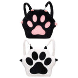 Cute Cat Paw Plush Backpack with Adjustable Straps – Sweet School Bag for Girls & Women
