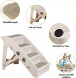 Foldable Dog Ramp & Stairs – Portable Pet Steps for Cars, Beds & Sofas with Non-Slip Surface and Lightweight Design