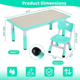 Kids Table & 6-Chair Set – Height Adjustable Multi-Activity Study & Craft Table for Children (Ages 2-10) 🖍️
