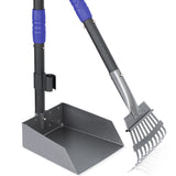 Dog Pooper Scooper Tray & Rake Set – Pet Waste Removal System with Long Adjustable Stainless Steel Handles for Easy Cleanup