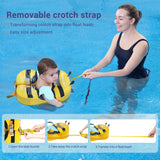 Baby Swimming Float with Crotch Strap & Sunshade – Mambobaby Solid Core Inflation-Free Swim Ring for 0–7 Years Old