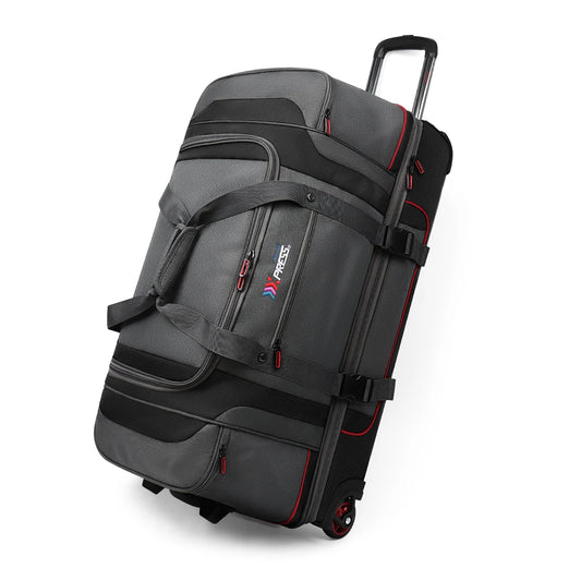 30″ Rolling Duffel Bag with Wheels & Telescopic Handle – Drop-Bottom Travel Handbag/Luggage Bag for Men & Women