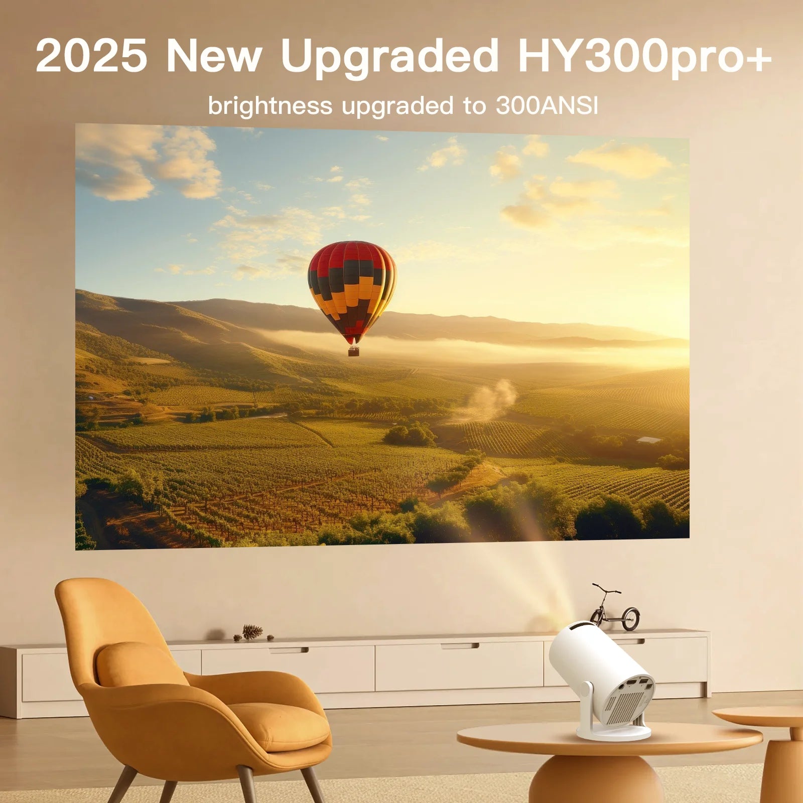 Smart Projector with WiFi & Bluetooth – 720P HD, 4K Support, Auto Keystone, 180° Rotation & Remote 🎥📡