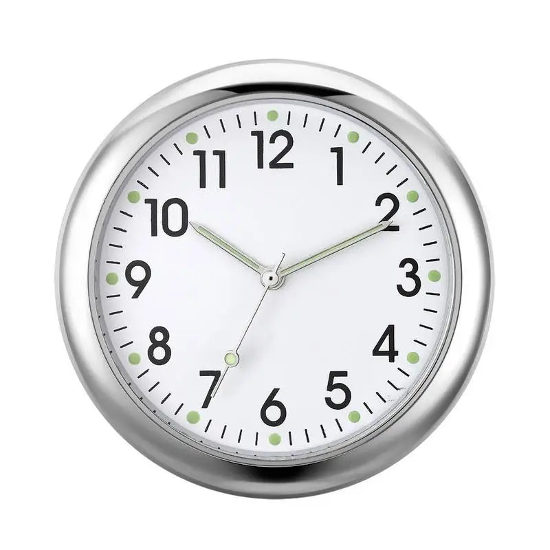 Fashionable car watch – glow-in-the-dark luminous mini dashboard clock with night light, stick-on design for vehicle accessories
