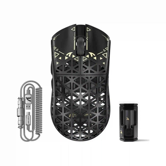 MambaSnake X Attack Shark R5 Ultra Wireless Gaming Mouse – 39g Superlight Carbon Fiber with Hollowed-Out Design