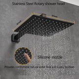 Black Concealed Shower System Rainfall Waterfall Set with Tub Spout – Luxury In-Wall Mixer Kit