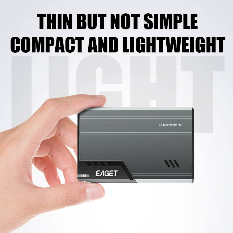 Eaget 2.5″ Portable External Hard Drive – 500GB/1TB USB 3.0 HDD for Desktop, Laptop, Mac, Gaming Consoles & PS5