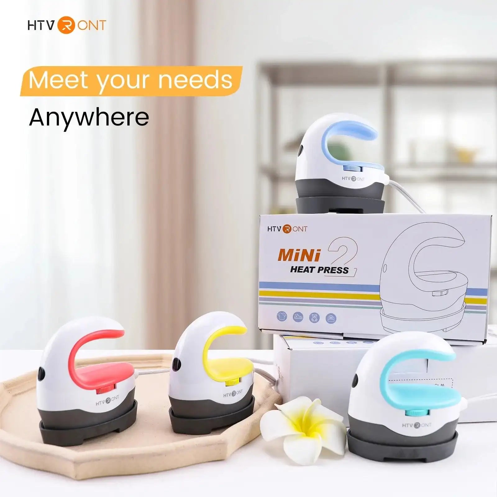 HTVRONT 2nd Gen Portable MINI Heat Press Machine DIY Auto Easy Heating Transfer Iron On HTV for Clothes Bags Shoes Hat T-shirts - PulinGO