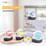 HTVRONT 2nd Gen Portable MINI Heat Press Machine DIY Auto Easy Heating Transfer Iron On HTV for Clothes Bags Shoes Hat T-shirts - PulinGO
