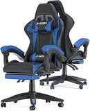 Ergonomic Gaming Chair with Footrest – Racing Style Computer Chair with Lumbar Support, Adjustable Height, Reclining Back & Headrest