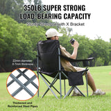 Succebuy Camping Folding Chair – Portable Quad Chair with Lumbar Support, Padded Arms & Side Pockets 🏕️🪑