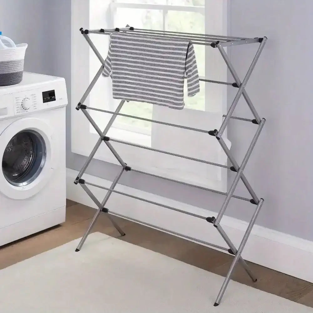 Oversized Collapsible Steel Laundry Drying Rack – Portable & Foldable Easy-Store Solution