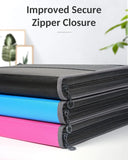 Expandable File Organizer with Security Zipper – 12-Pocket Document Folder with Front Pen Holder for Office & School