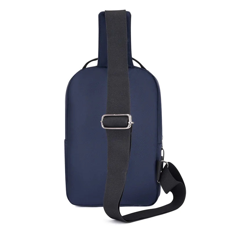 Men’s Large-Capacity Nylon Chest Bag – Lightweight Korean-Style Travel Crossbody Shoulder Backpack for Daily Use