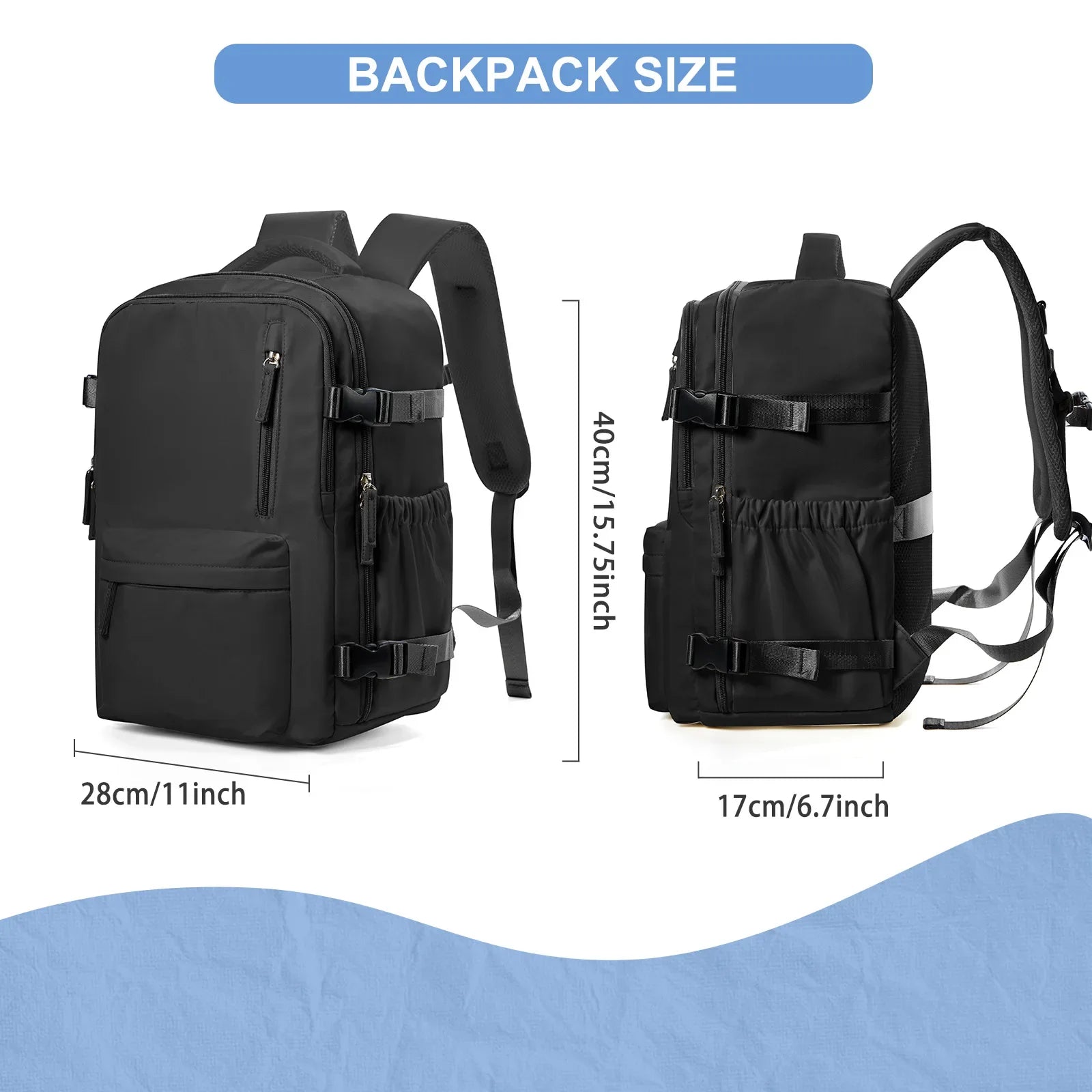 Cabin Travel Backpack – 40×30×20 cm Carry-On, Fits 15.6″ Laptop, Airline-Compliant