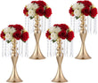 Gold Metal Flower Vase Set – Elegant Centerpieces for Wedding, Anniversary & Dinner Table Décor (4 Pcs)