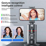 Auto Face Tracking Phone Holder Stand – 360° Rotation with Remote & Gesture Control for Live Streaming 🎥📱