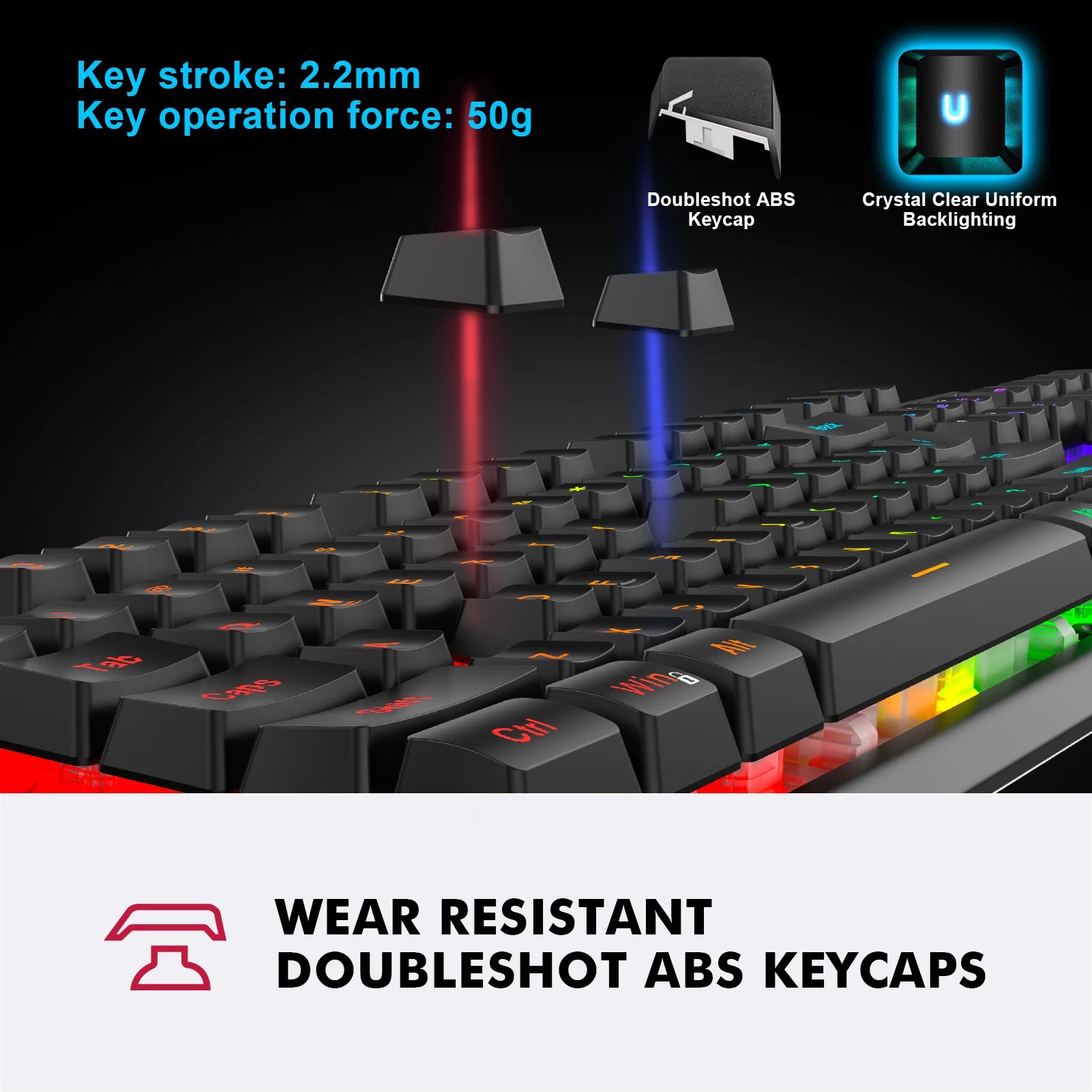 NPET K10V3 Gaming Keyboard – 104-Key Wired RGB Backlit Keyboard for Windows Laptop