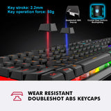 NPET K10V3 Gaming Keyboard – 104-Key Wired RGB Backlit Keyboard for Windows Laptop