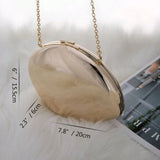 Shell-Shaped Mirrored Metallic Clutch Bag – Gold & Silver Evening Crossbody Purse for Women, Party & Formal Events