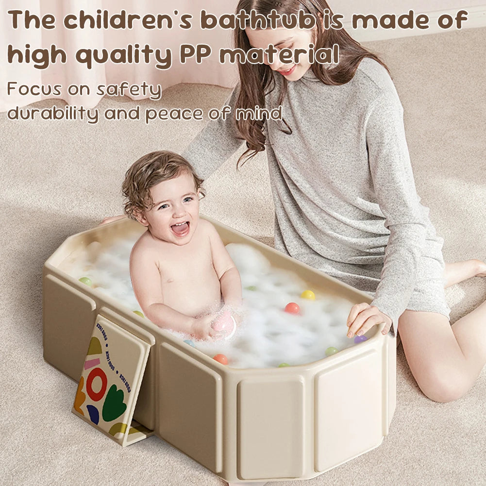 Animal Baby Portable Bathtub – Folding Newborn Swimming Pool with Real-Time Temperature Display & Shower Basin