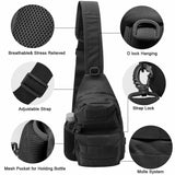 Tactical Sling Crossbody Backpack – MOLLE EDC Chest Bag with Water Bottle Holder | Outdoor Travel Shoulder Pack