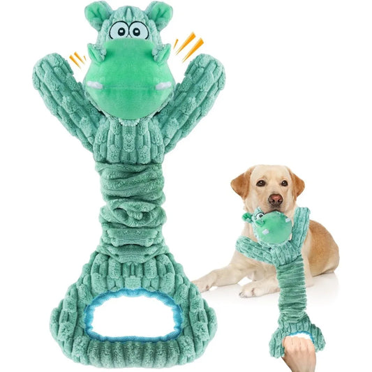 Large Plush Dog Toy with Squeaker – Durable Play Toy for Aggressive Chewers