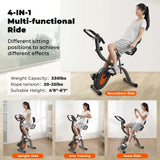 Folding Exercise Bike with LCD Monitor & Arm Bands for Home Workout