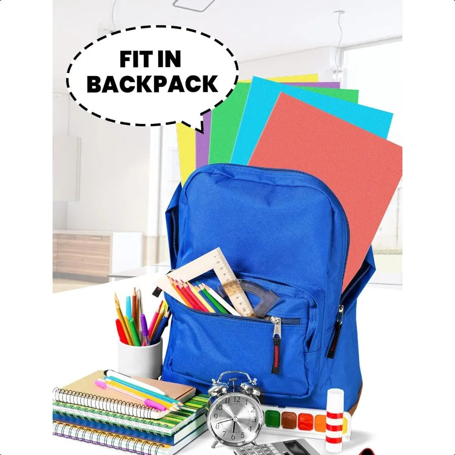 25 Pack 2-Pocket Folders – Assorted Colors, Letter Size Paper File Folders for School, Office & Home Organization