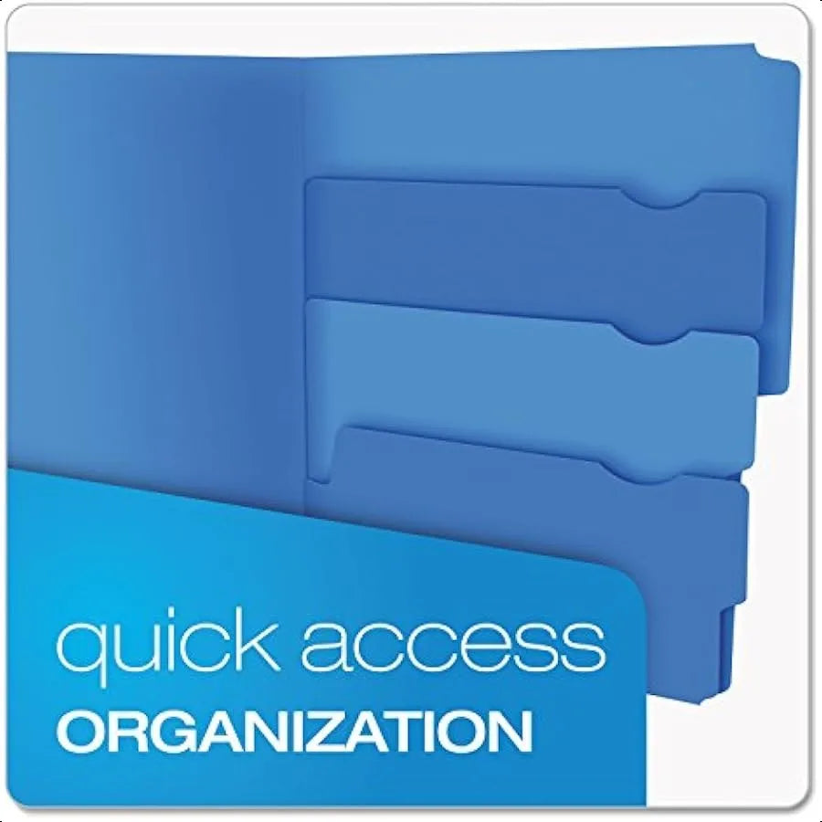 Divide-It-Up File Folders – Letter Size, 12 Pack, Assorted Colors for Organized Office & School Filing