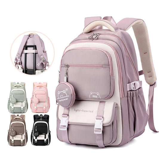 Waterproof Lightweight Girls’ Backpack – Fashionable School & Travel Bag with Colour-Print for Women & Children 🎒