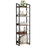 Tier Industrial Wood Bookcase with Metal Edge Protection - PulinGO