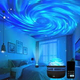 2-in-1 Northern Lights LED Galaxy Projector – Ambient Bedroom Night Light & Room Atmosphere Decor