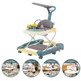 5-in-1 Foldable Baby Walker with Wheels – Detachable Push Handle, Activity Center, Food Tray & Sunshade for 6–24 Months