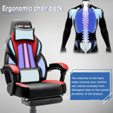 Big & Tall Gaming Chair with Footrest – Racing Style Computer Chair for Adults, 400lb Capacity, Adjustable Height, Headrest & Lumbar Support
