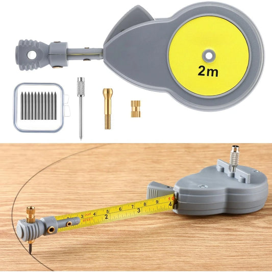 A6 Drawing & Measurement Tool Set – Beam Compass, 56ft Tape Measure & Pencil Leads for Precise Circles and Lines