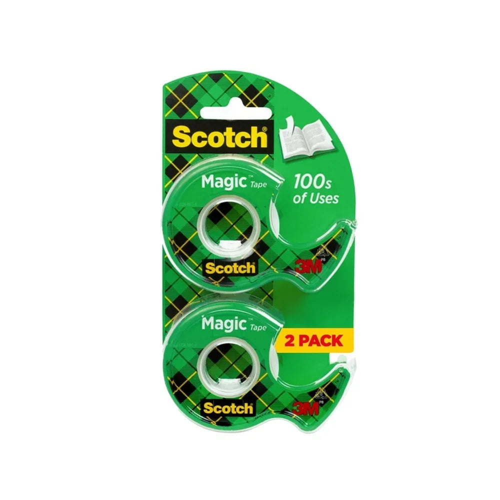 Magic Tape Dispenser Set (2-Pack) – Invisible Matte Office Tape with Permanent Adhesive