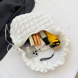 Quilted Bubble Cloud Crossbody Bag – Solid Color Padded Shoulder Purse with Adjustable Strap