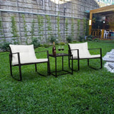 “3-Piece Outdoor Wicker Rocking Chair Set with Cushions & Side Table – Rattan Patio Furniture for Porch & Garden”