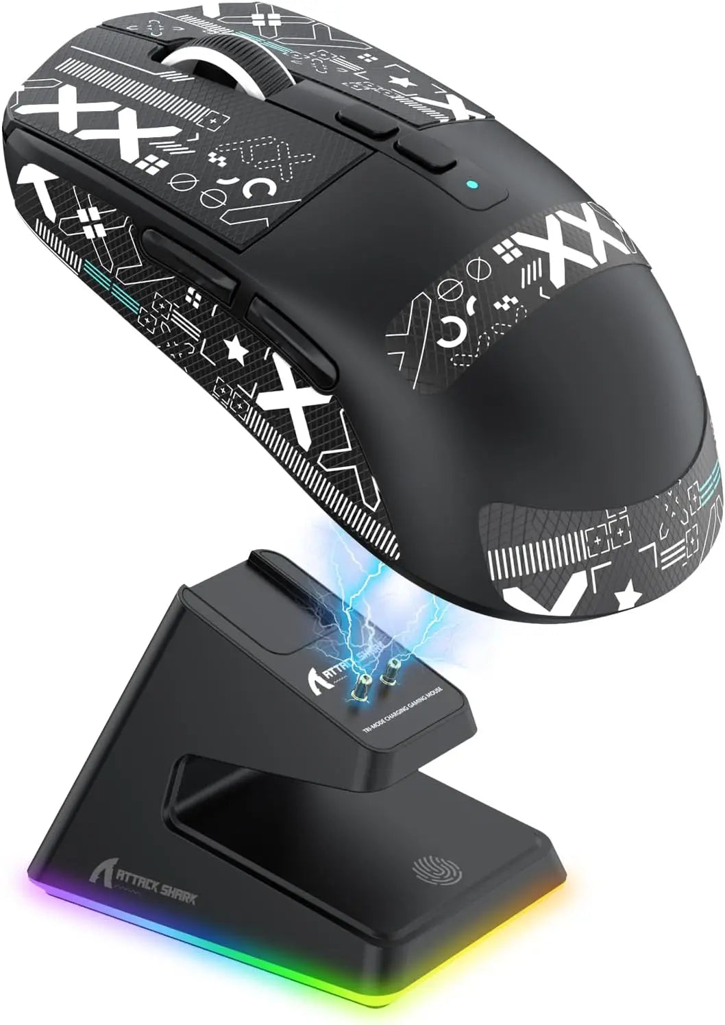 MambaSnake X Attack Shark X6 – Superlight 49 g Gaming Mouse with Adjustable 26K DPI Sensor & Magnetic RGB Dock