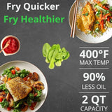 Compact 2-Quart Personal Air Fryer – 1000W Oil-Free Cooking with Nonstick Basket & Space-Saving Design 🍟✨