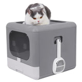 Enclosed Foldable Cat Litter Box with Scoop & Sifting Tray – Top/Front Entry Kitten Toilet for Indoor Pets 😺🧹