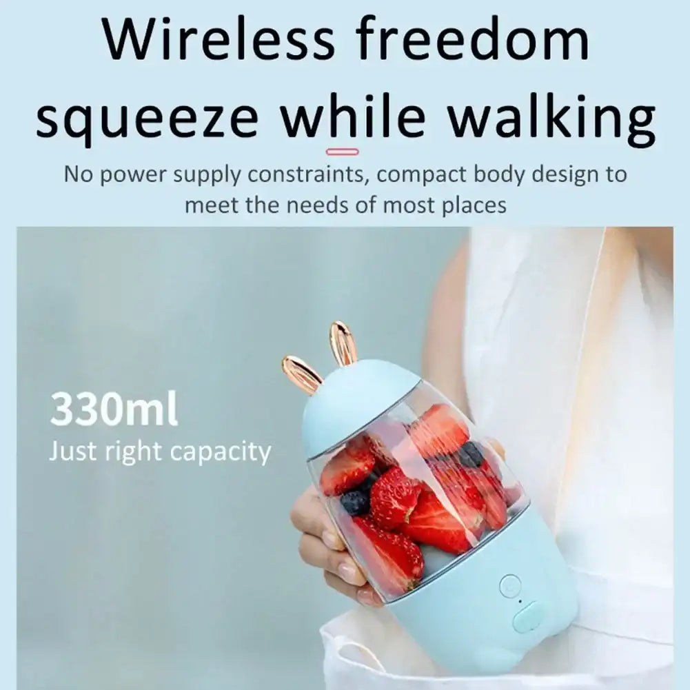 Rabbit House Portable USB-Rechargeable Juicer Cup – Mini Fruit Blender Mixer